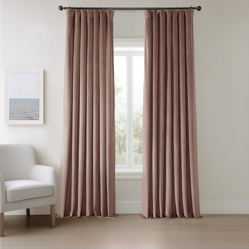 HPD Half Price Drapes VPYC-161234-120 Plush Velvet Curtain (1 Panel), 50 X 120, Wild Rose | Amazon (US)