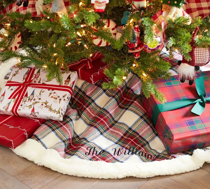 Stewart Plaid Tree Skirt | Pottery Barn (US)