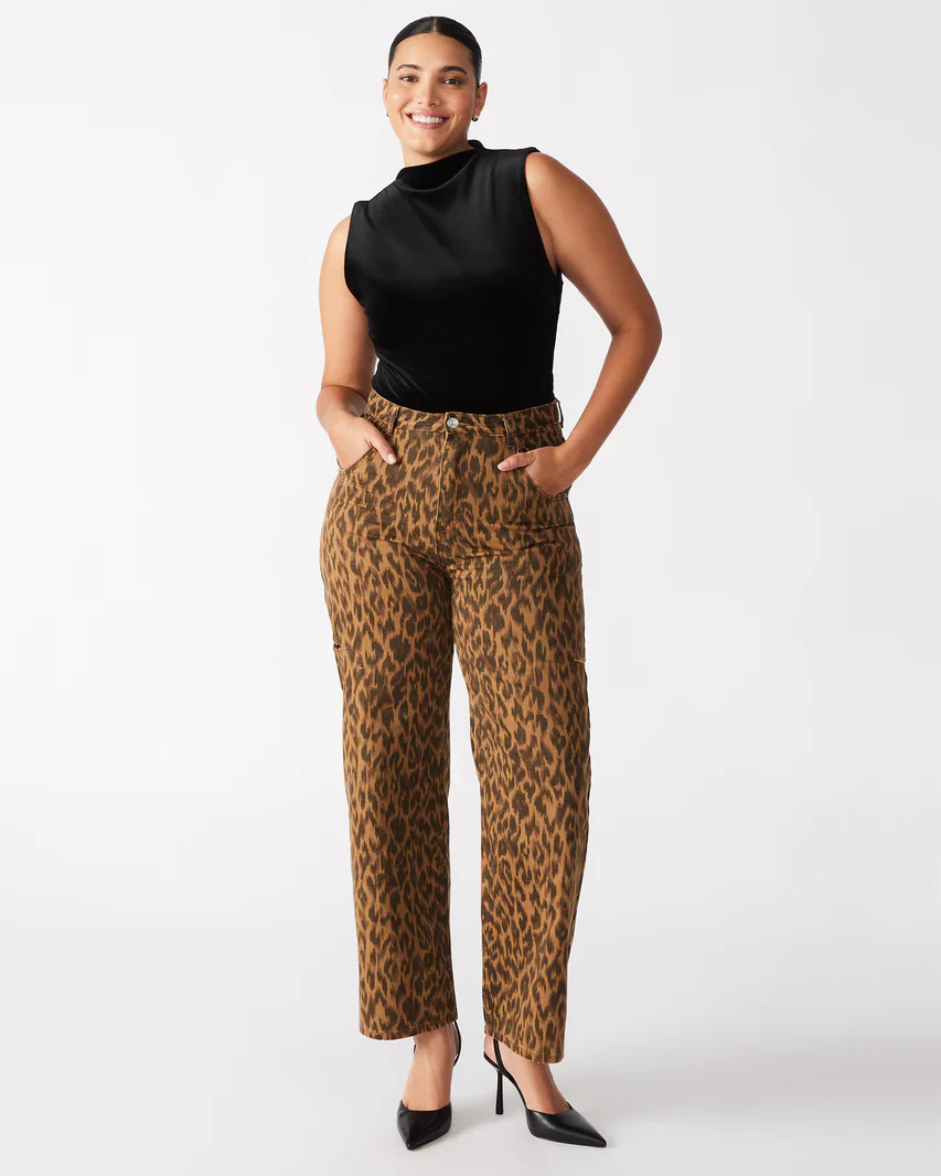 MAISE Jean Leopard | Women's Barrel Leg Jeans | Steve Madden (US)