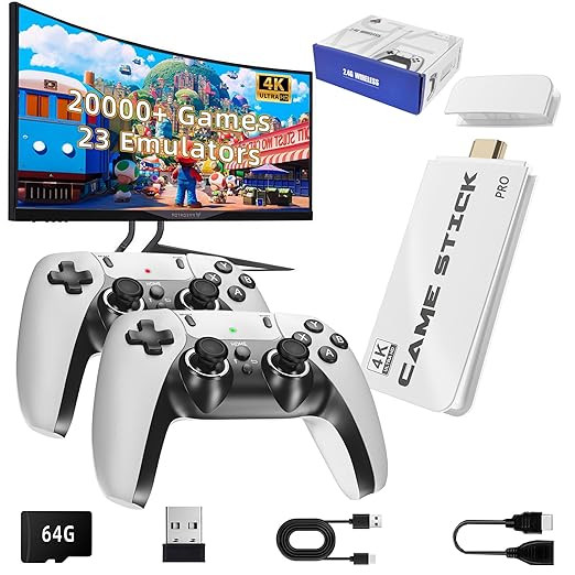 2025 Upgrade Retro Game Console Stick Pro, Classic Video Games with 4K HDMI, Built-in 23 Emulator... | Amazon (US)