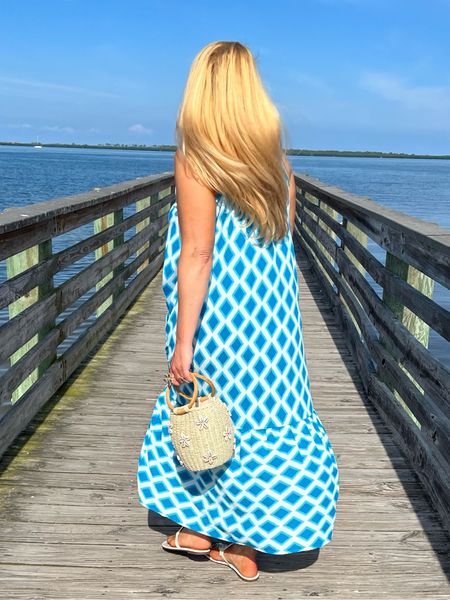 Blue beach resort outfit 

Maxi dress size smalll
Straw bag
Sandals

#LTKStyleTip #LTKOver40 #LTKGiftGuide #LTKSeasonal #LTKShoeCrush #LTKMidsize #LTKTravel #LTKFindsUnder100 #LTKSwim #LTKSaleAlert #LTKFestival #LTKU #LTKItBag