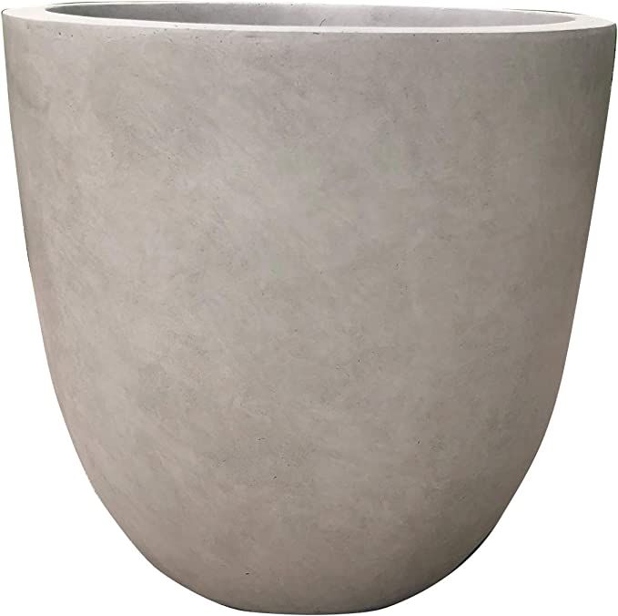 Kante 18 Inch Dia Round Concrete Planter, Indoor Outdoor Large Plant Pot with Drainage Hole and R... | Amazon (US)
