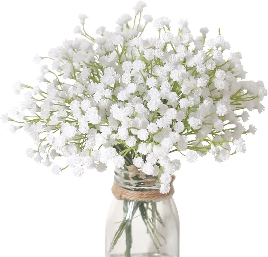 Veryhome 10PCS 30 Bunches White Babys Breath Flowers Artificial White Fake Flowers Gypsophila DIY... | Amazon (US)