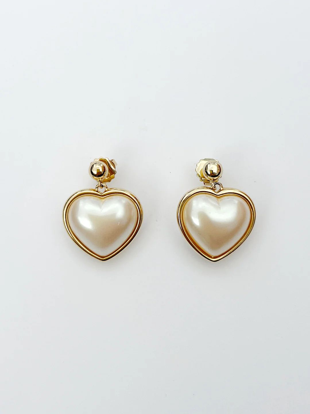 Pearl Heart Earrings - Pearl | Lisa Says Gah