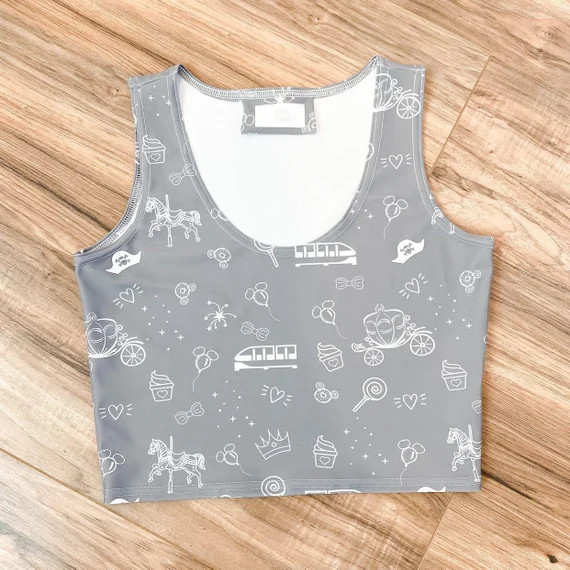 Gray Mickey Sketch Women's Crop Top for Disney Influencer | Etsy | Etsy (US)
