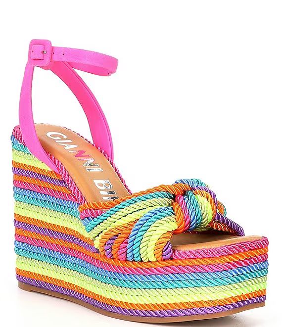 Gianni Bini Leena Rainbow Cord Knot Platform Wedge Sandals | Dillard's | Dillard's