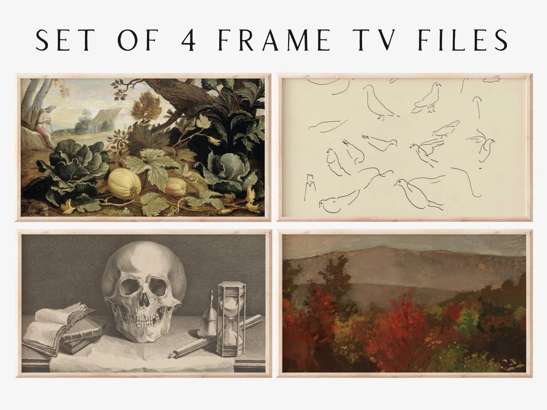 Samsung Frame TV Art File  Vintage Fall Halloween Art Set of - Etsy | Etsy (US)