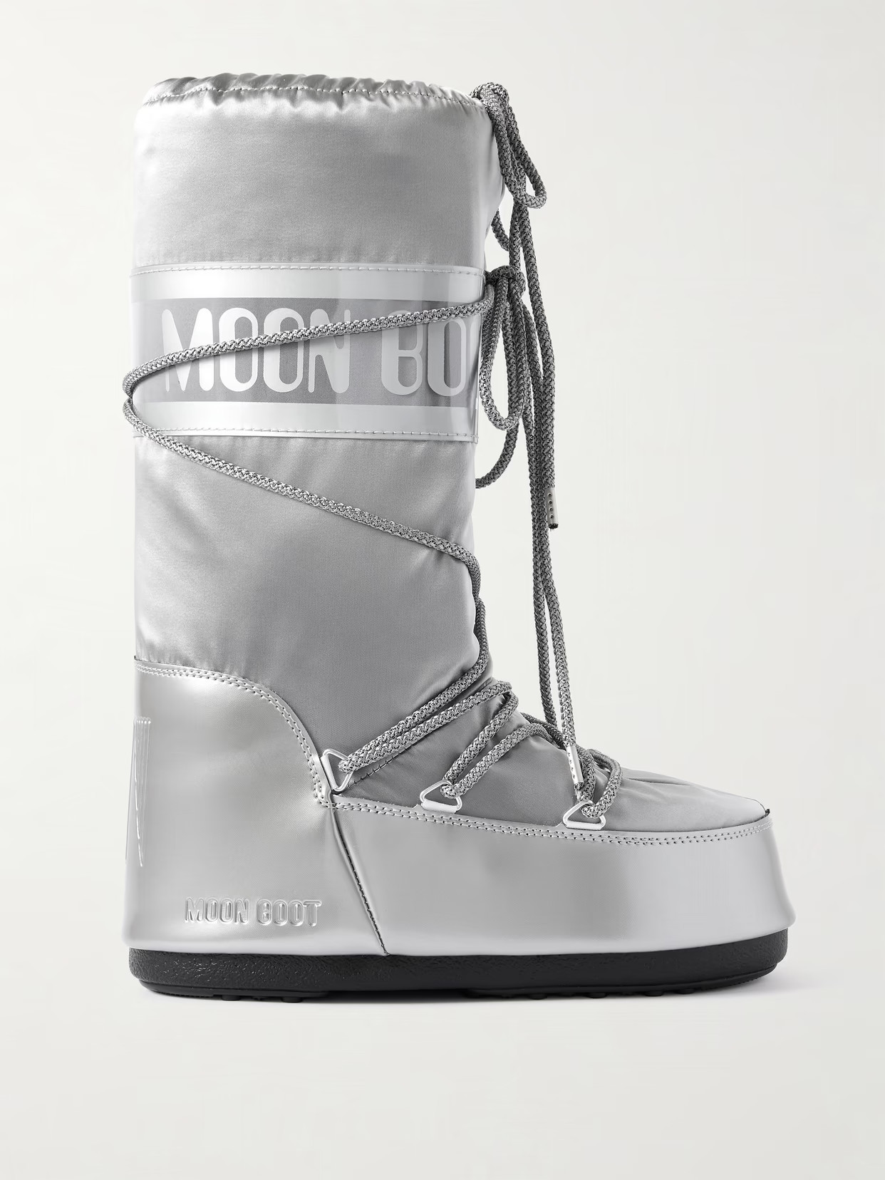 Moon Boot - Icon Glance Metallic Shell And Pvc Snow Boots - Silver | NET-A-PORTER (US)