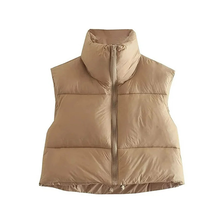 AMILIEe Women Winter Short Vest Lightweight Sleeveless Warm Outerwear Retro Puffer Vest Padded Co... | Walmart (US)