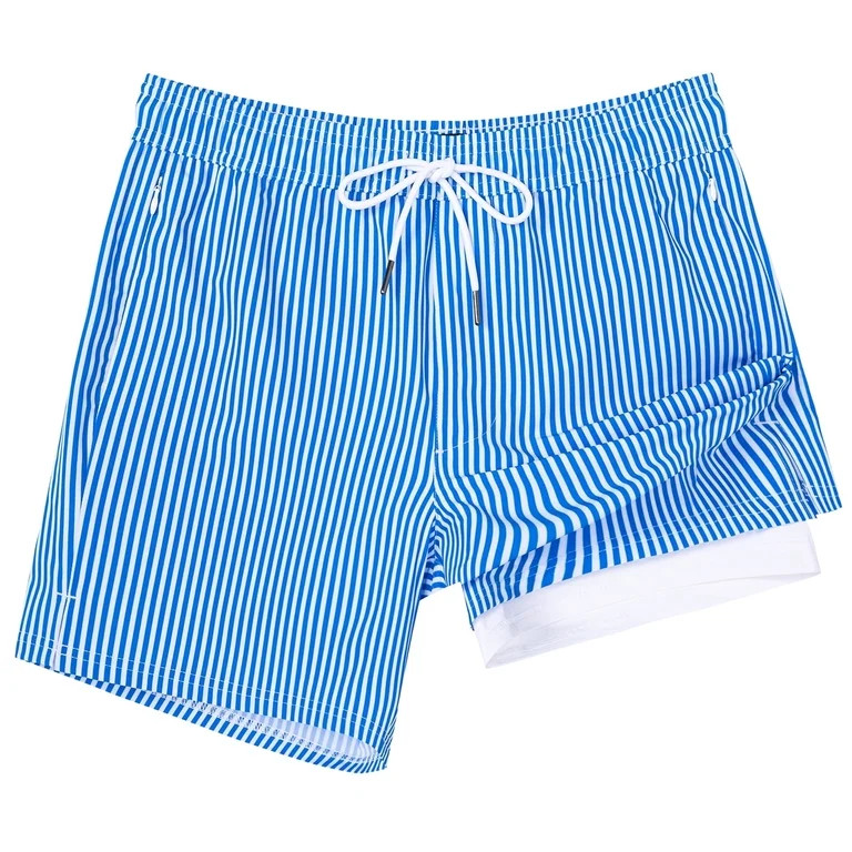 SURF CUZ Mens Swim Trunks with Compression Liner Mens Swimming Trunks 5 Inch Bathing Suit with Zi... | Walmart (US)