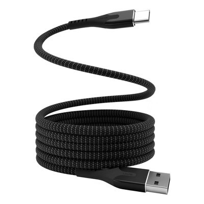 STATIK 3.3' MagStack USB-A to USB-C Tangle Free Magnetic Charging Cable - Black: Male Connector, 480 Mbps Transfer, Cable Management | Target