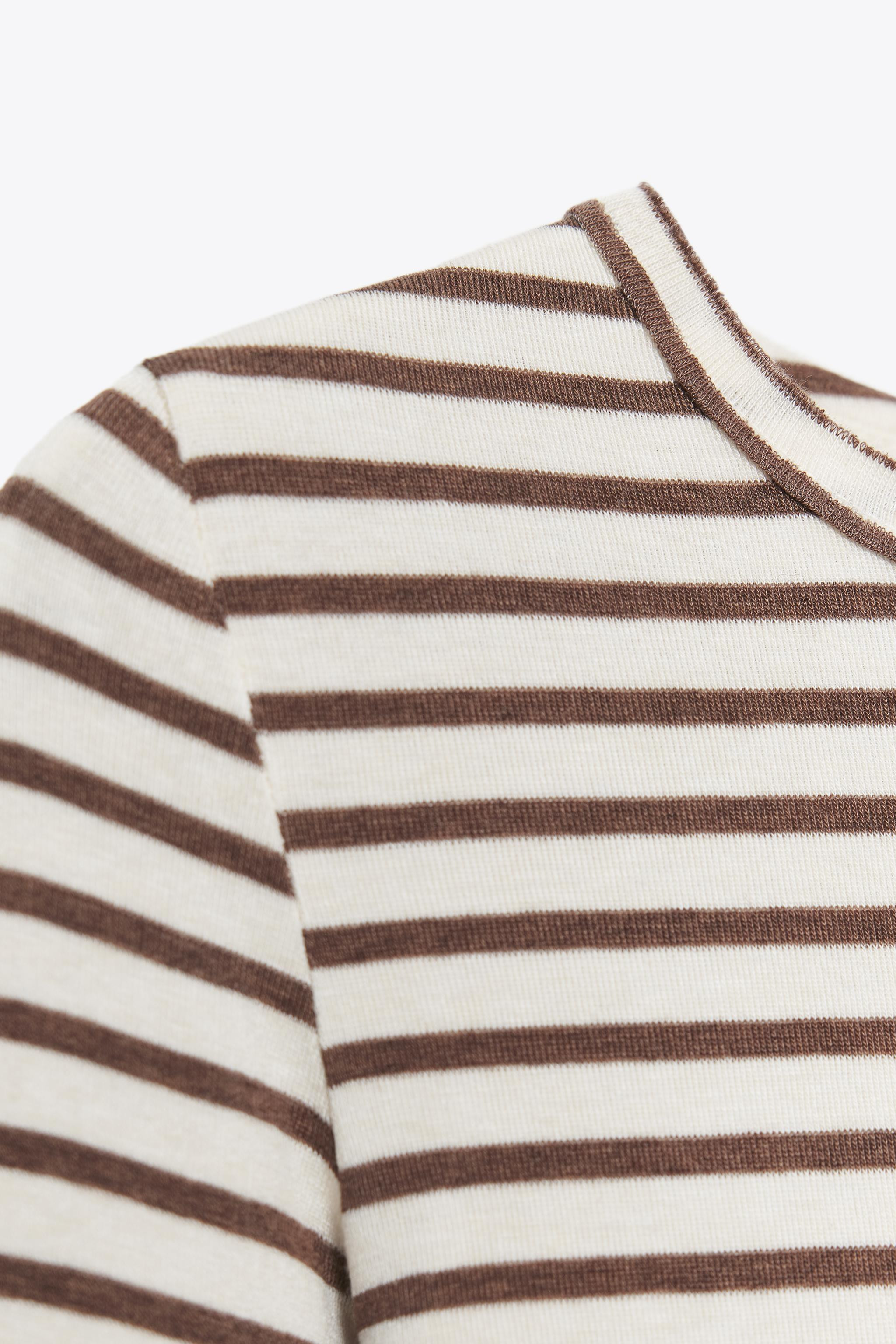 STRIPED LONG SLEEVE T-SHIRT | Zara UK