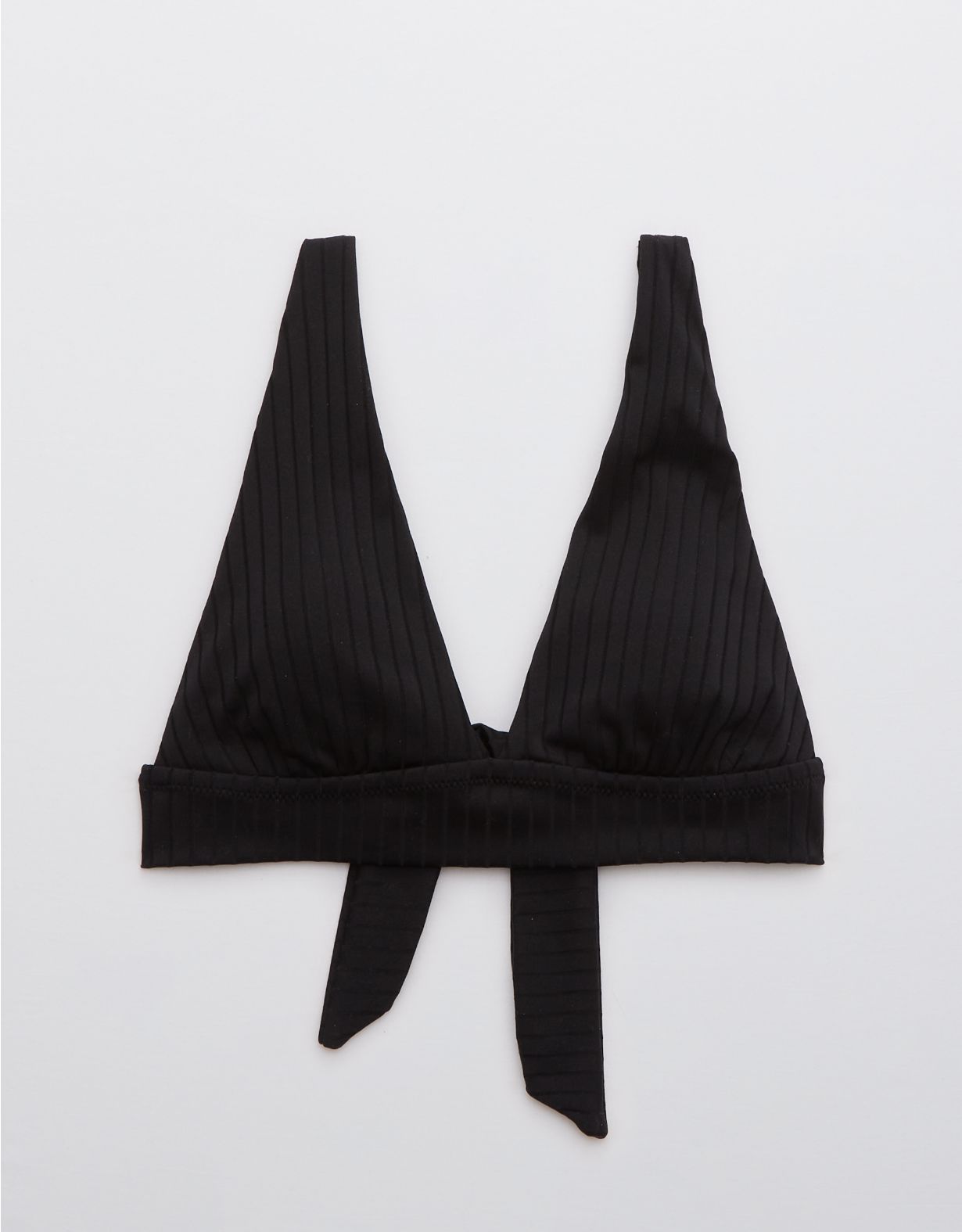 Aerie Ribbed Shine Tie Back Triangle Bikini Top | American Eagle Outfitters (US & CA)