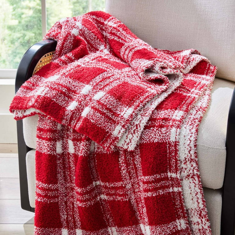 Better Homes & Gardens Red Plaid Cozy Knit 50X72' Throw - Walmart.com | Walmart (US)