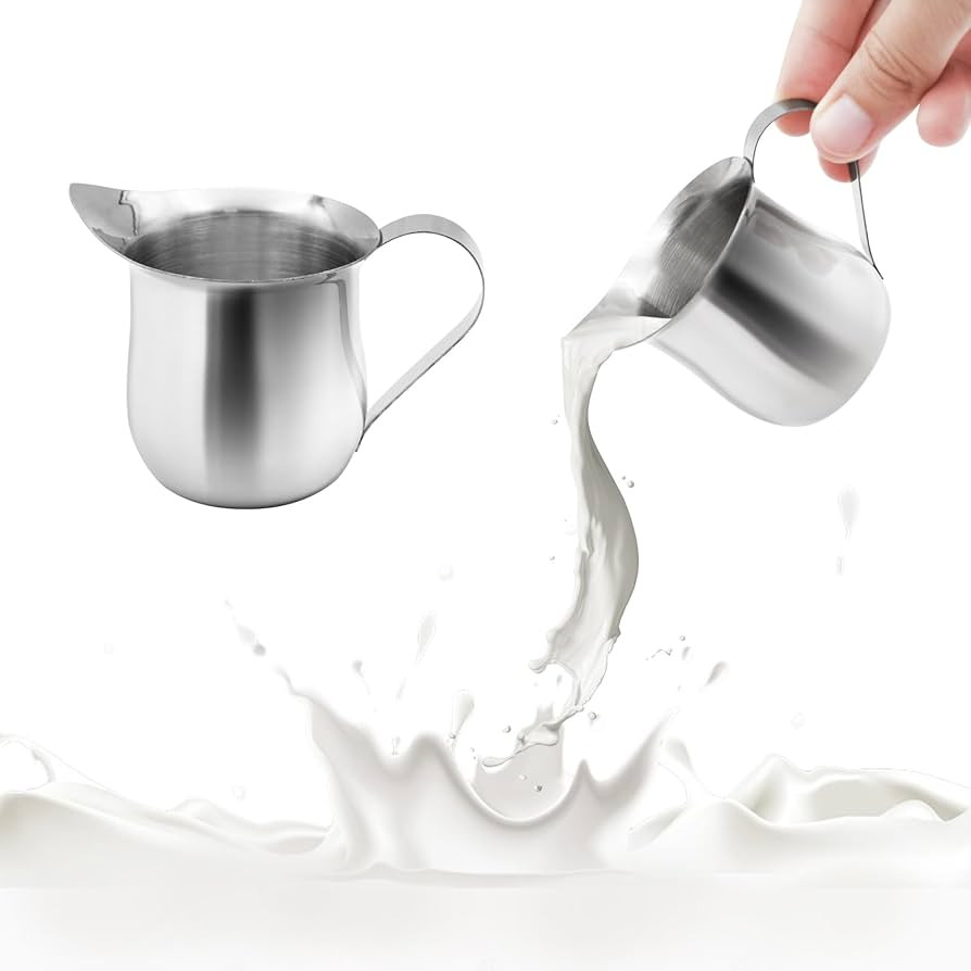 3 Oz Small Creamer Pitcher, Stainless Steel Bell Creamers, Mini Creamer Dispenser with Pouring Sp... | Amazon (US)