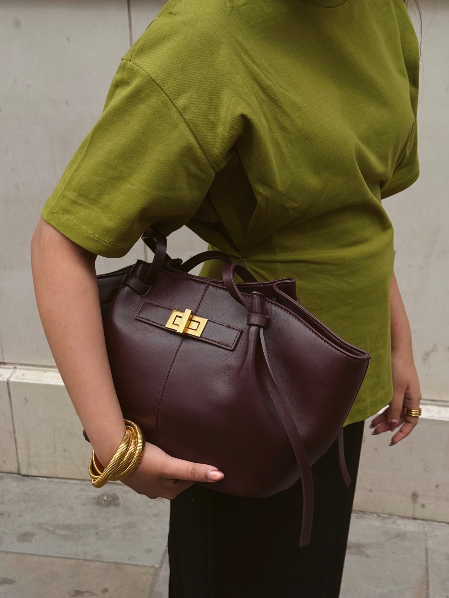 Olive and burgundy 