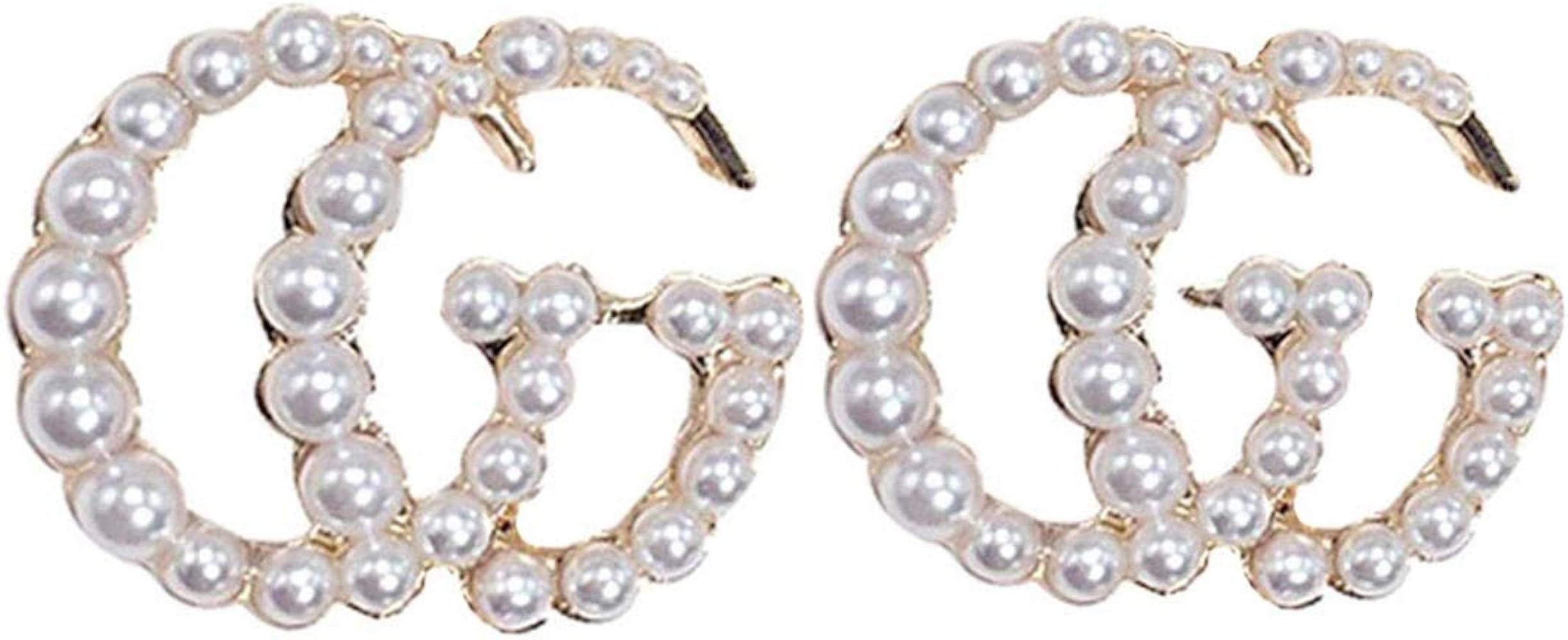 Pearl Hoop Earrings for Women Fashion Hypoallergenic Girls Pearl Earrings Drop Dangle Earrings Je... | Amazon (CA)