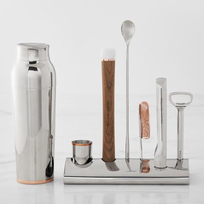 Williams Sonoma Signature Bar Tool Set with Stand & Cocktail Shaker | Williams-Sonoma