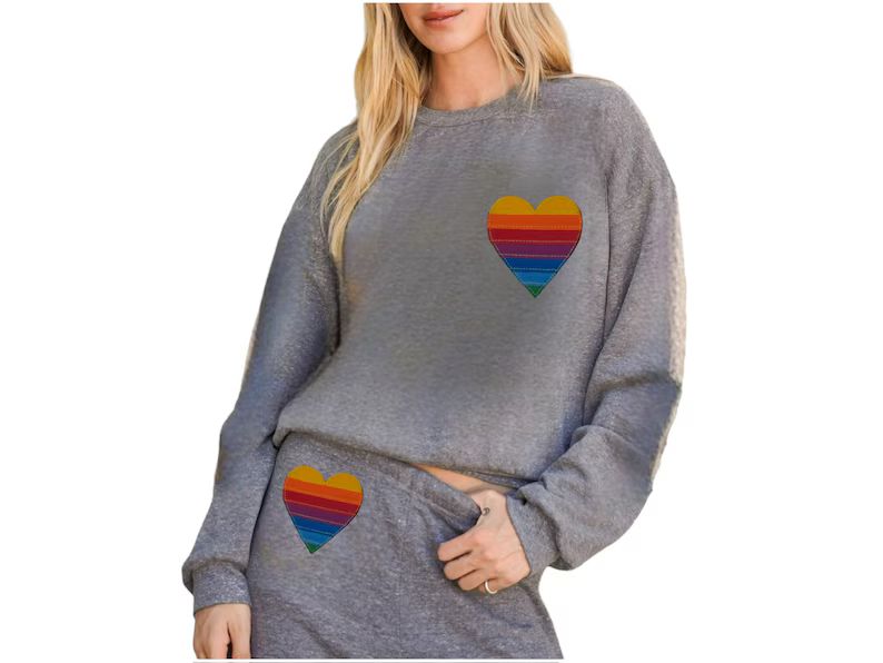 Rainbow heart  Hoodie or Crewneck Sweatshirt | Etsy (US)