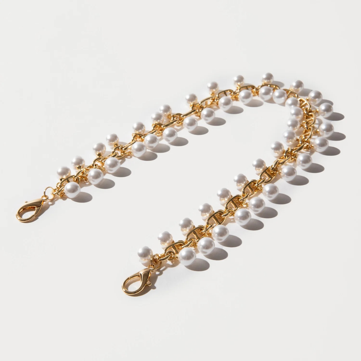 Emelia Wristlet Strap - Pearl Gold/Gold | Bandolier