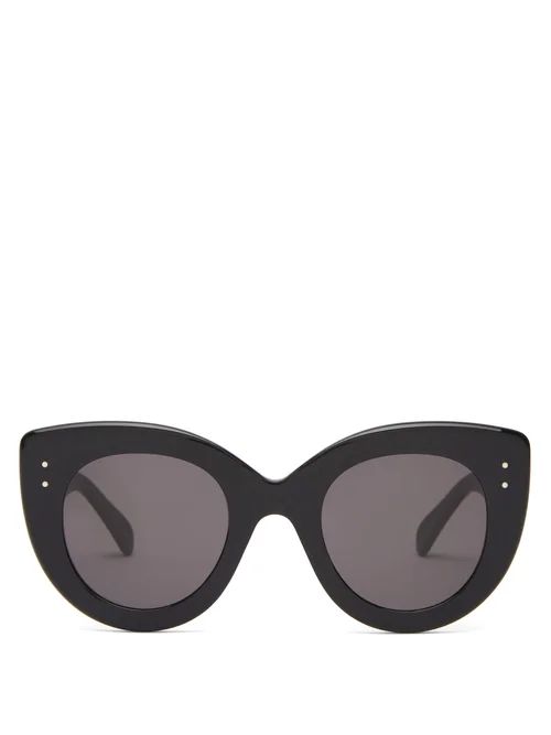 Alaïa Eyewear - Oversized Cat-eye Acetate Sunglasses - Womens - Black | Matches (US)