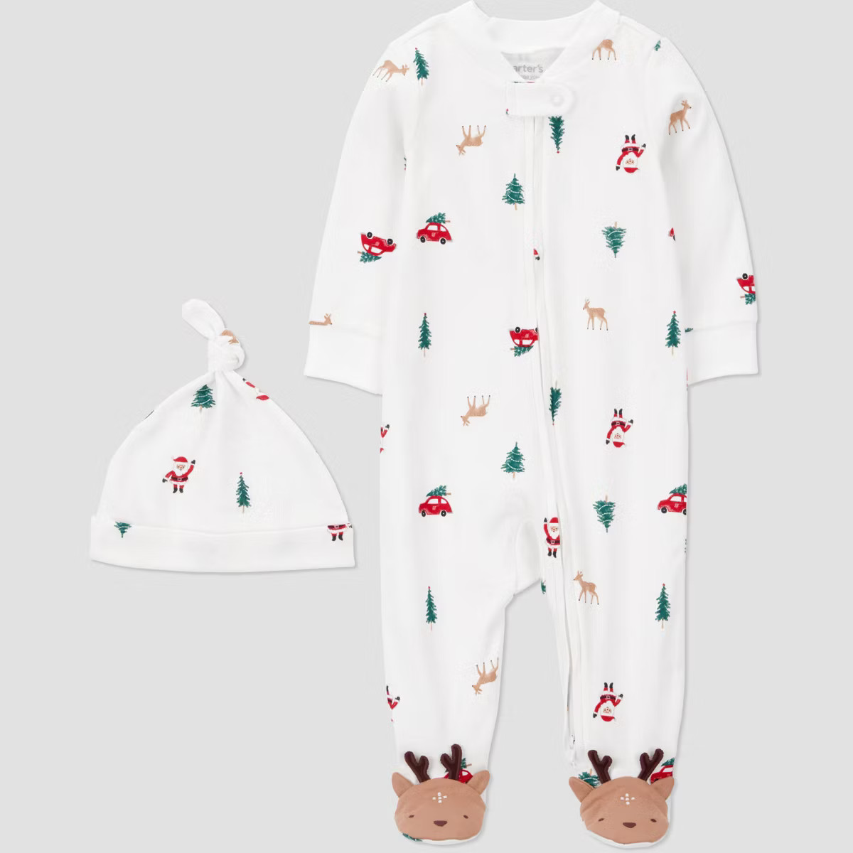 Carter's Just One You® Baby Christmas Village Sleep N' Play with Hat - Off-White | Target