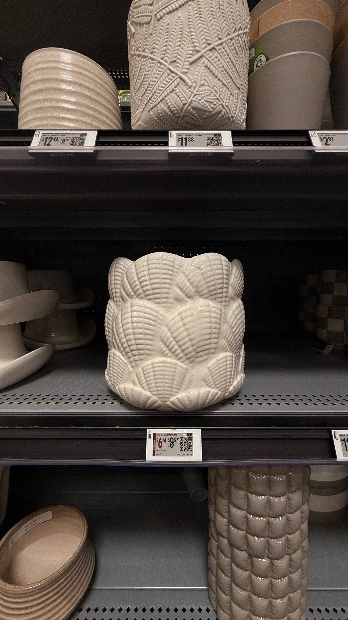 This scallop shell ceramic planter just stopped me mid-aisle and I had NO choice but to photograph it 🐚✨ The texture detail is chef’s kiss and at $6.74 it’s basically free home decor. Neutral, sculptural, and SO easy to style — on a shelf, a windowsill, a bathroom counter… she works everywhere. 

#walmarthome #walmartfinds #walmartdecor #homedecor #shelfdecor #ceramicplanter #neutralhome #textureddecor #sculpturaledecor #beachdecor #scalloptexture #coastaldecor #affordabledecor #bhgatwalmrt #plantersofinstagram #neutraldecor #homefinds #decorfinds #ltkhome #ltkfinds #ltksalealert