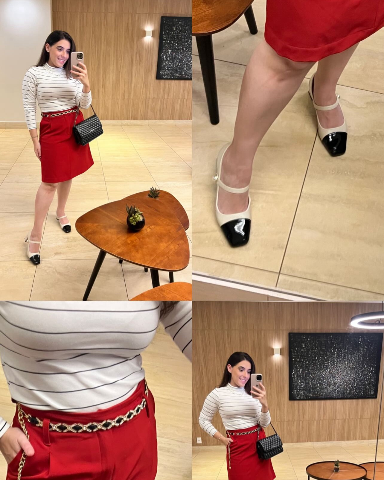 Se você quiser a saia mais curta como a a minha é só  fazer a barra 😍