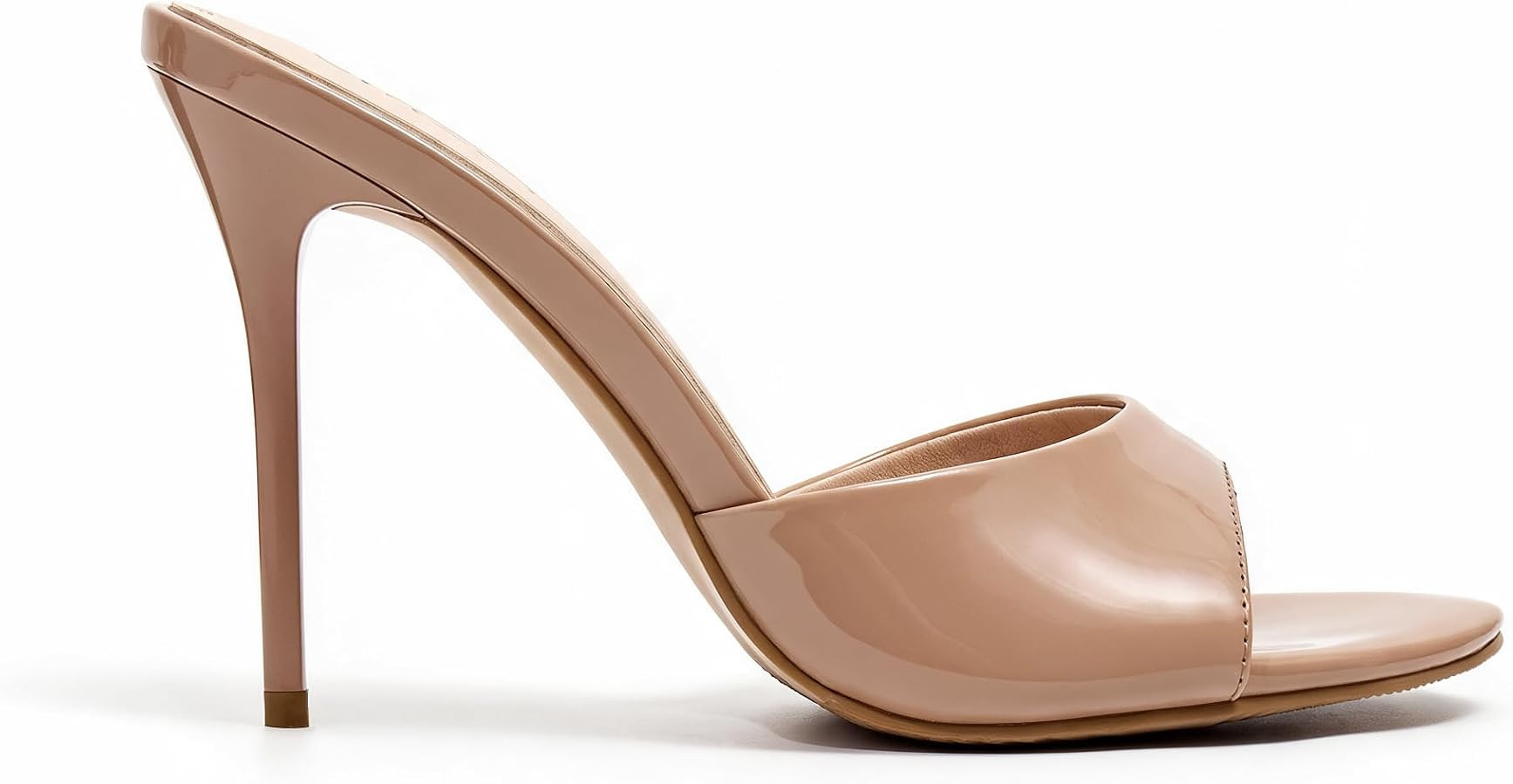 STALOV Stiletto Heel Mules for Women 4 Inch Open Toe Backless Slip On High Heel Sandals Sexy Eleg... | Amazon (US)