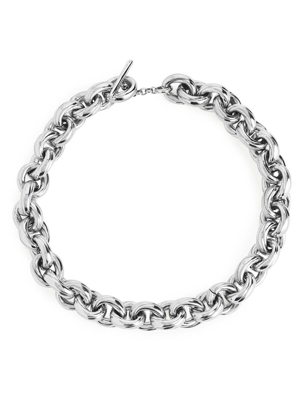 Klobige, versilberte Halskette | ARKET (DE)