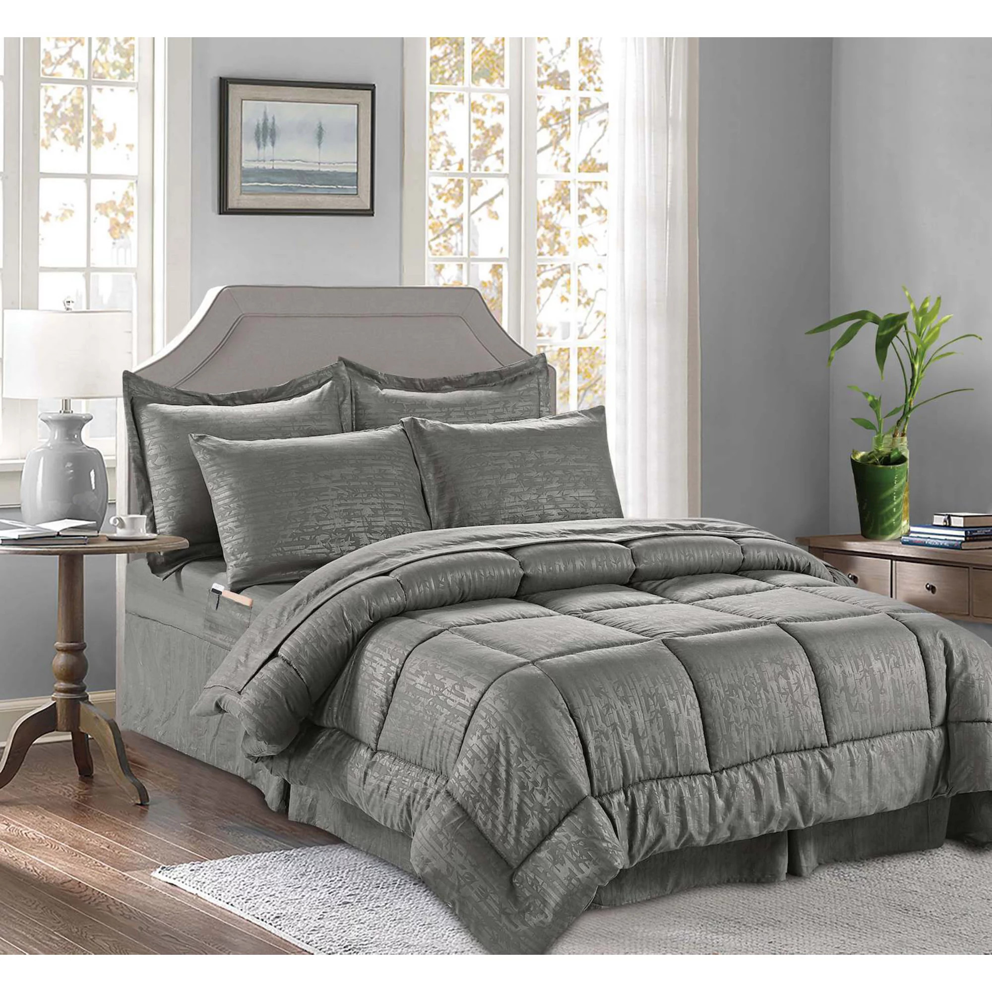 Elegant Comfort 8-pc Leaves Comforter Set- Includes 4-pc Sheet Set With Double Sided Storage Pock... | Kohl's