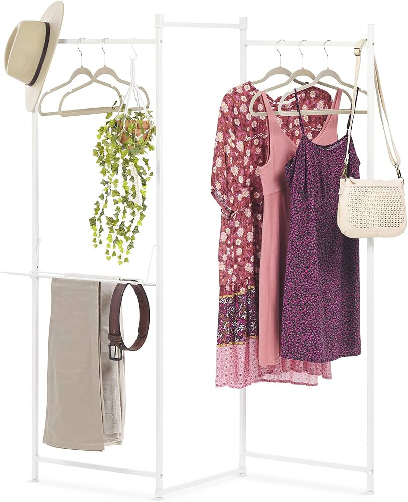 IRIS USA 3 Panels Collapsible Clothes Rack with Shelf, Customizable Garment Rack, Foldable Clothe... | Amazon (US)