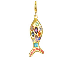 Mosaic Fish Clip-On Charm | Sequin