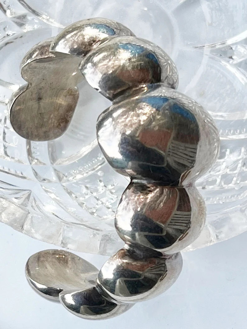 Los Ballesteros Heavy Modernist Cuff Bracelet Sterling Silver Signed | Etsy (US)