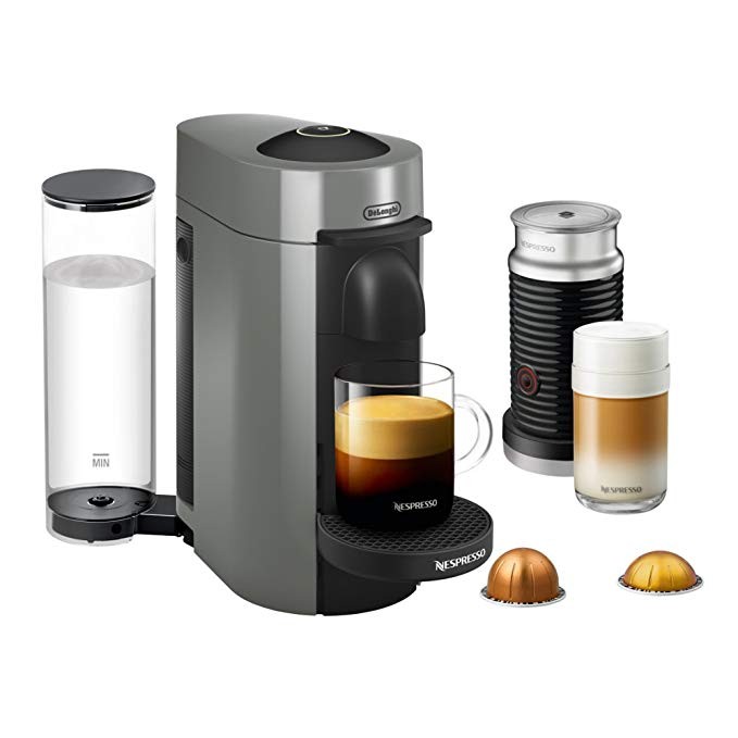 Nespresso VertuoPlus Coffee and Espresso Maker by De'Longhi with Aeroccino, Grey | Amazon (US)