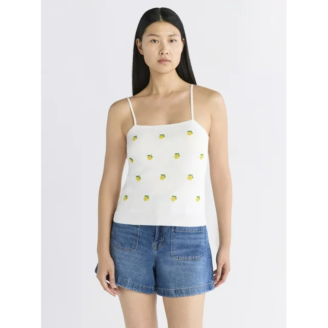 Free Assembly Women's Beaded Tank Top Sweater, Lightweight, Sizes XS-XXL | Walmart (US)