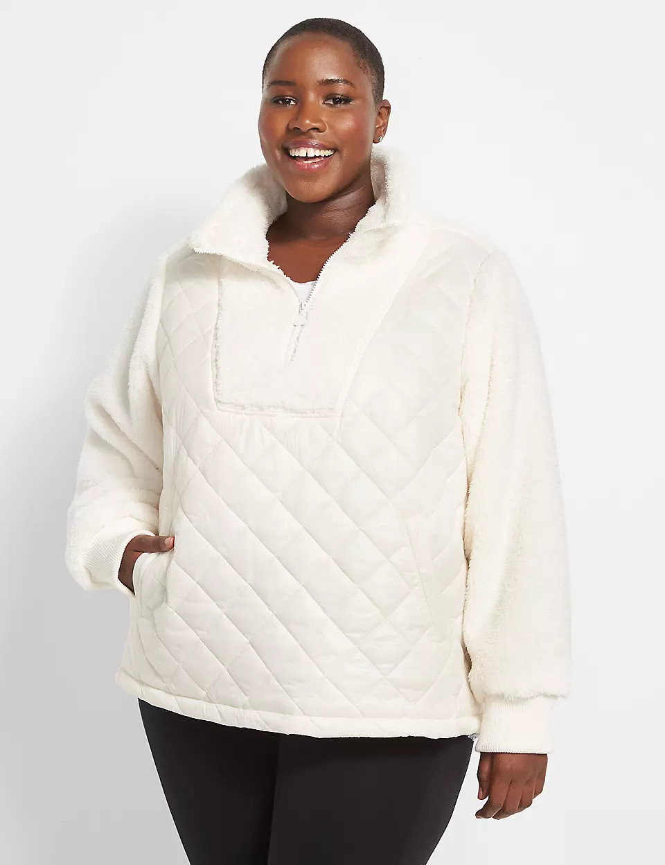 LIVI Half-Zip Sherpa Pullover | Lane Bryant (US)