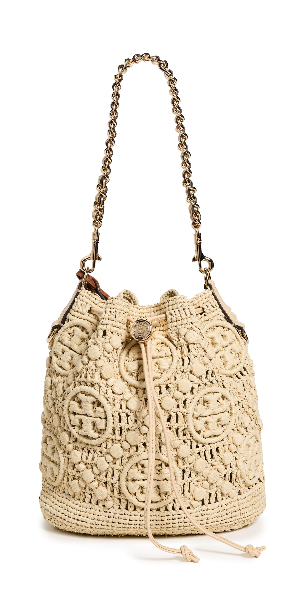 Tory Burch T Monogram Raffia Bucket Bag Natural One Size | Shopbop