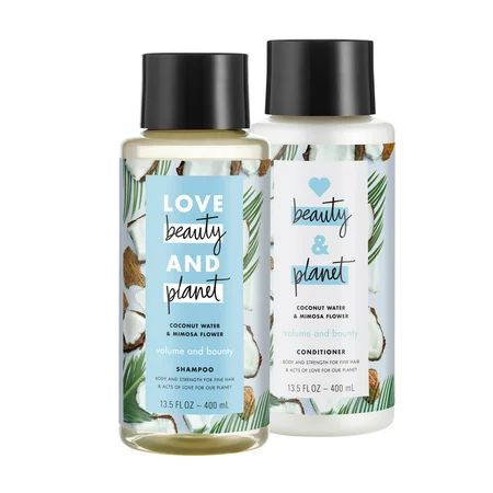 Love Beauty and Planet Volumizing Shampoo and Conditioner Paraben Free Silicone Free and Vegan Cocon | Walmart (US)