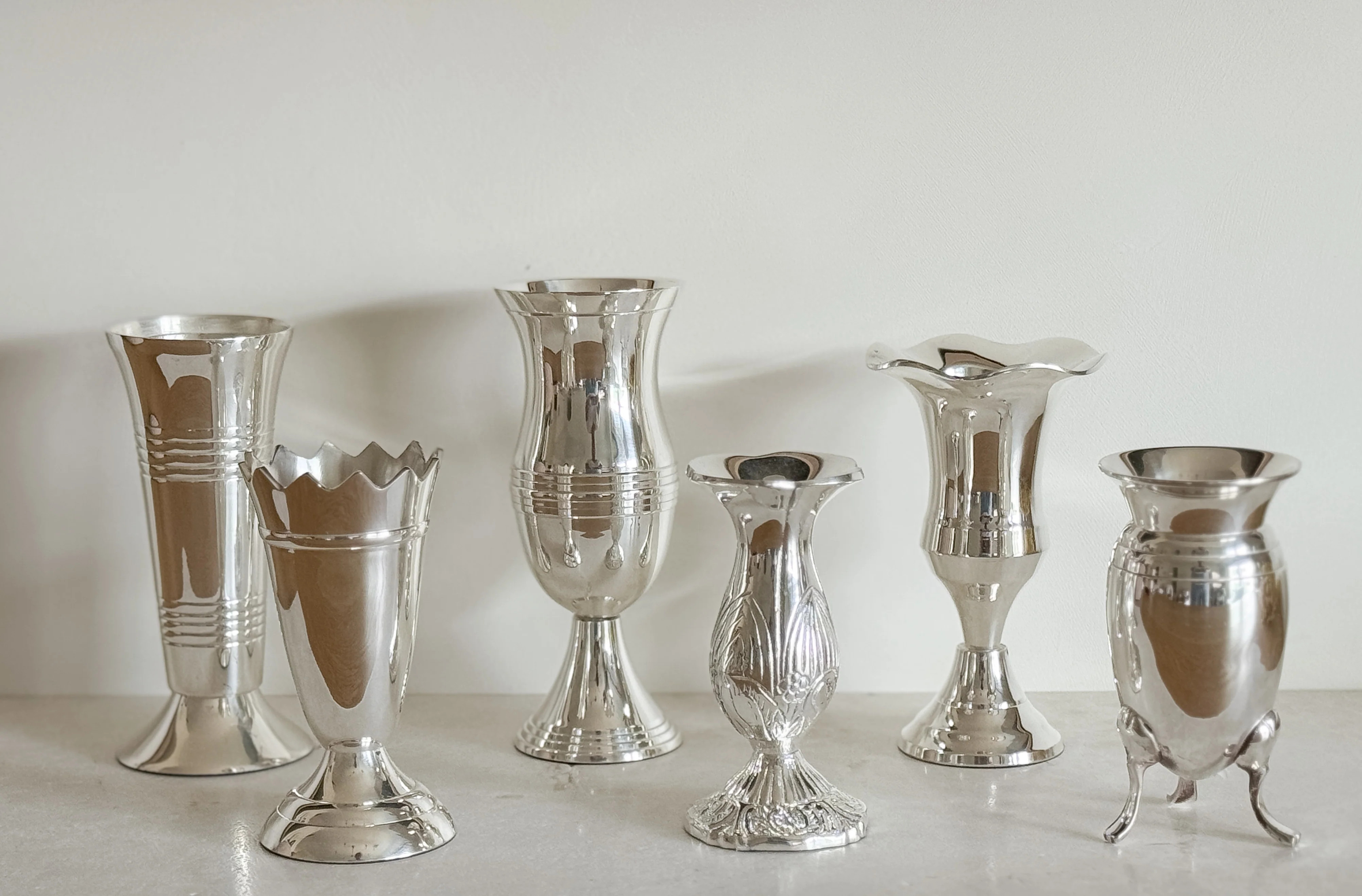 Queen Anne's Silver Bud Vases | Cottage and Key