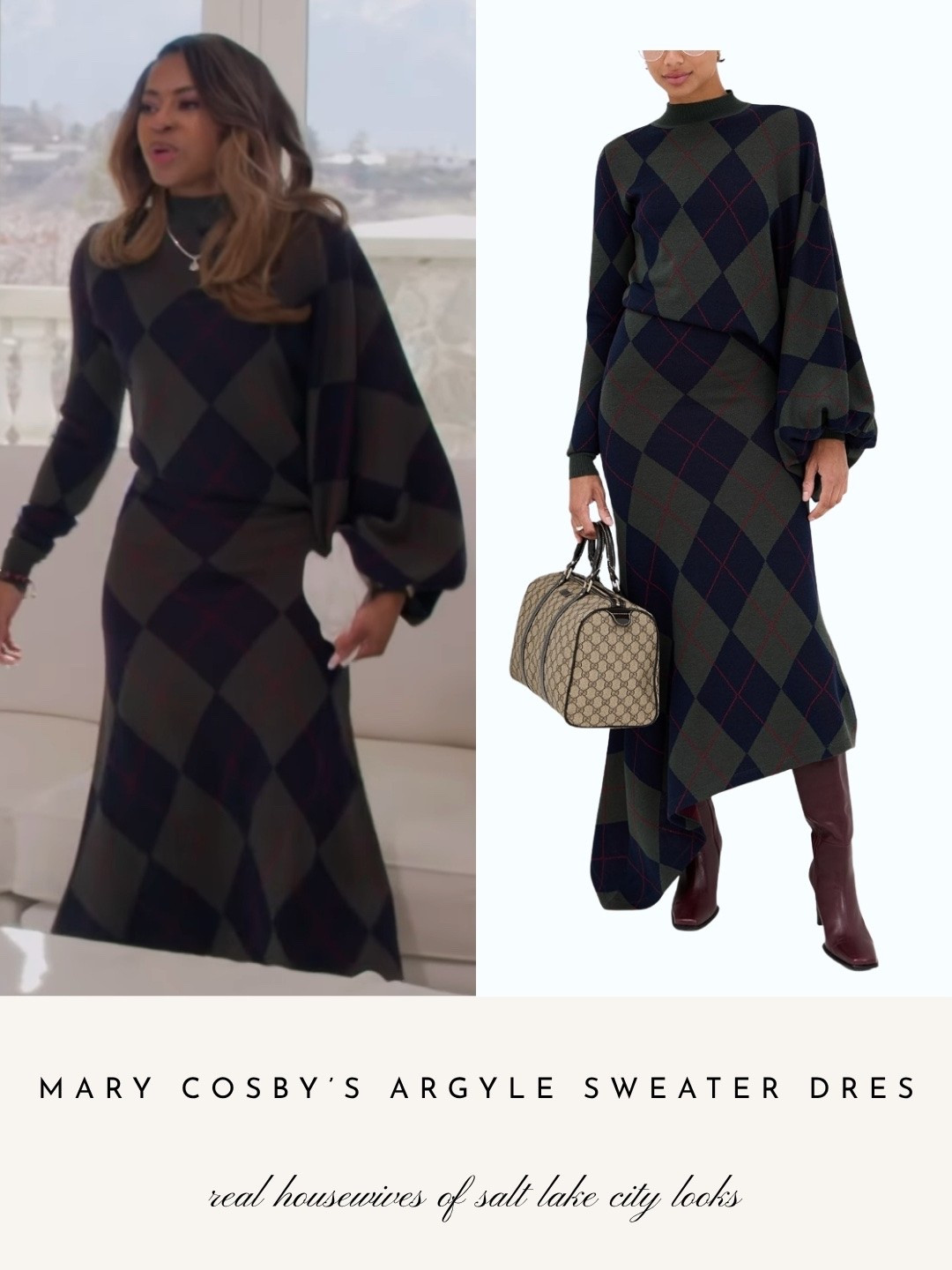 Mary Cosby’s Argyle Sweater Dress