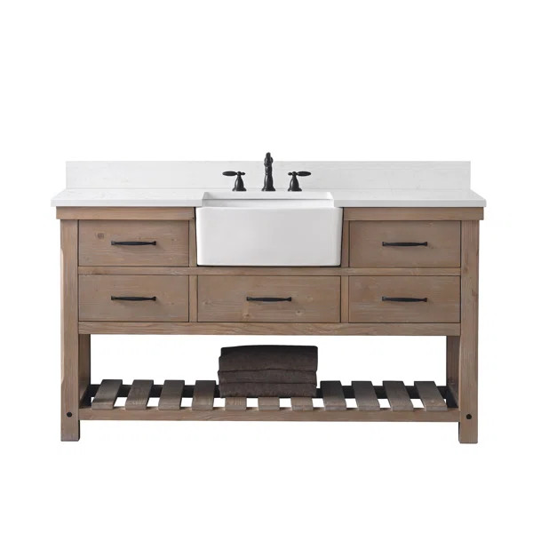 Ettamae 60'' Single Bathroom Vanity with Engineered Stone Top | Wayfair North America