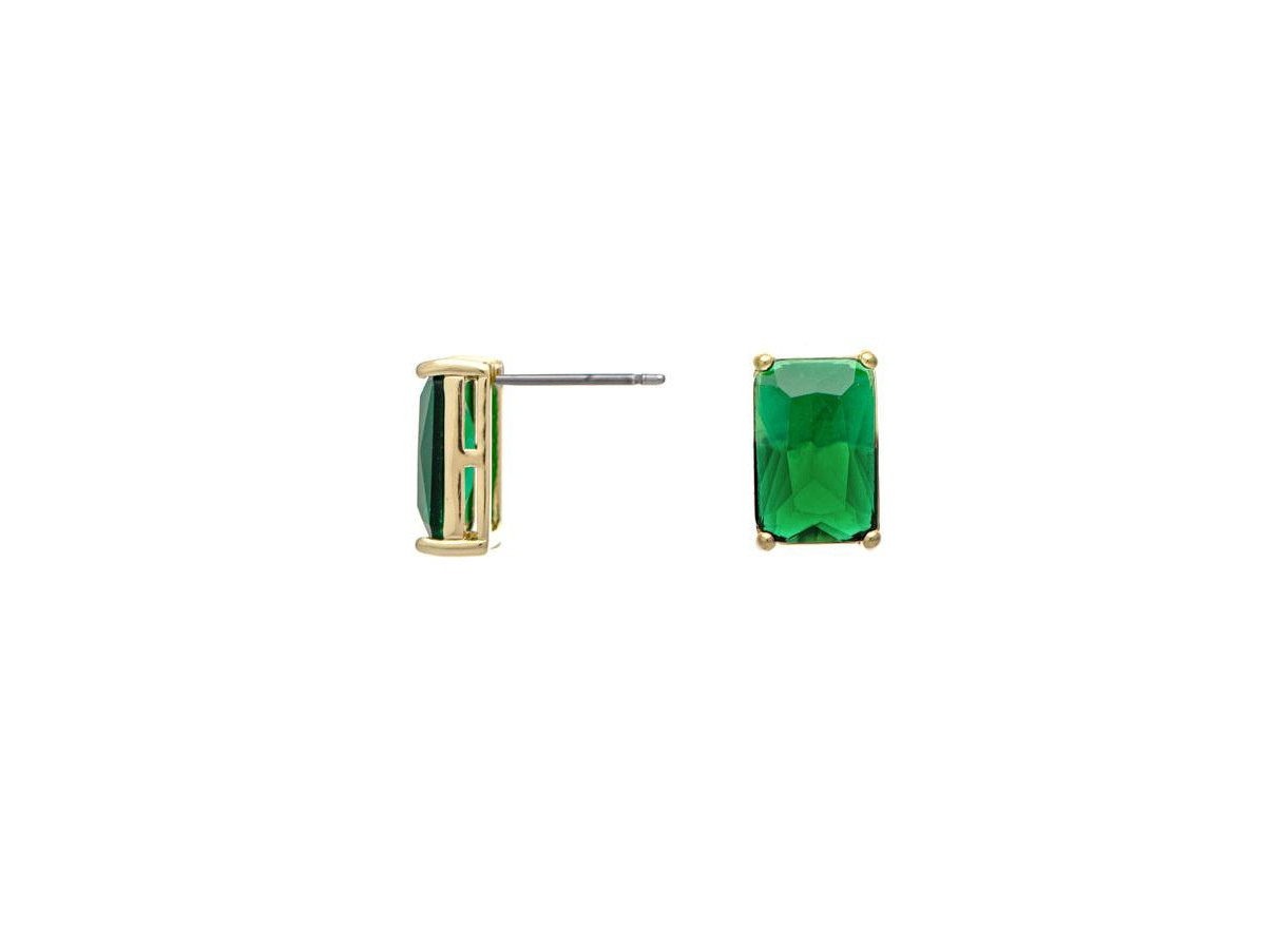 Rivka Friedman Kelly Green Cz Solitaire Stud Earring - Gold with green | Macy's