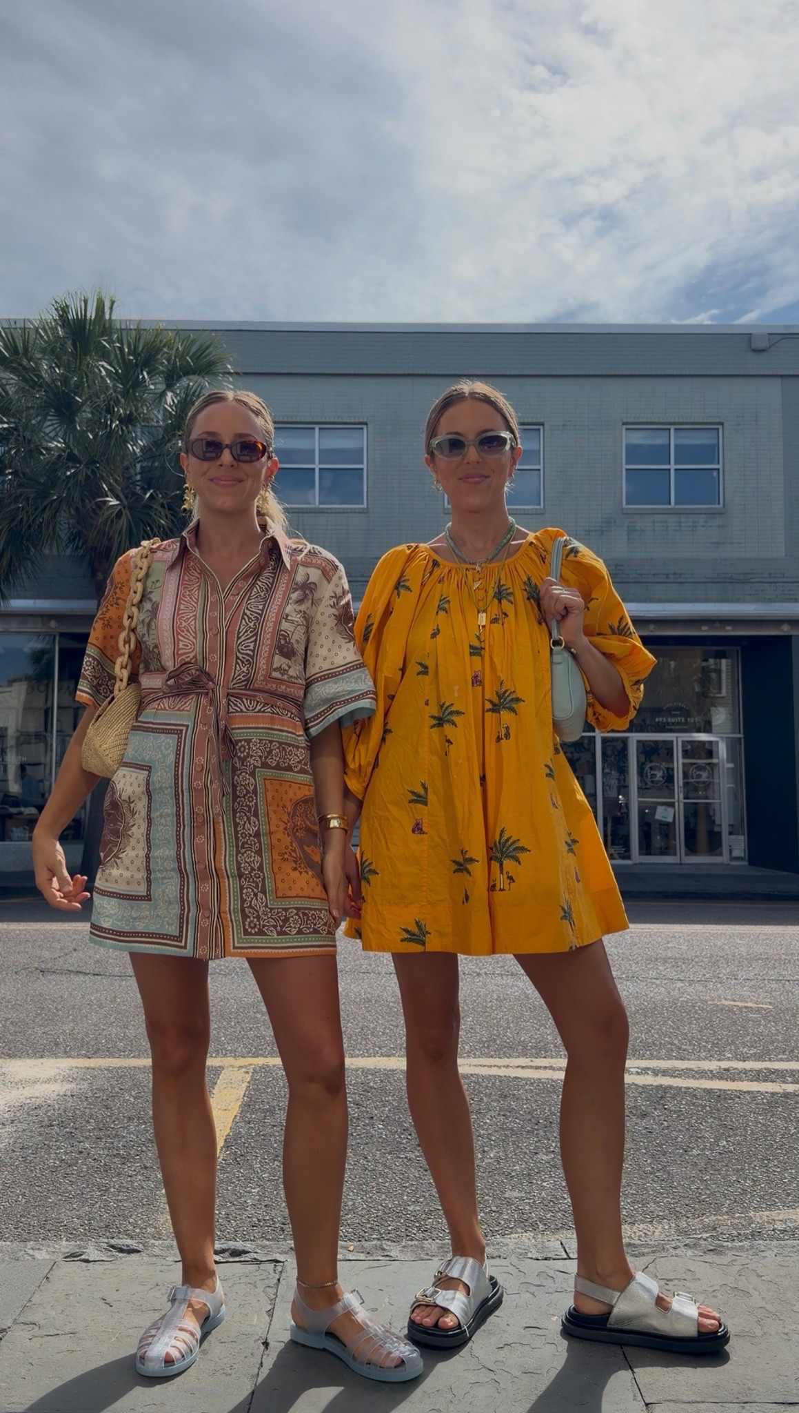 Size small dress 
Yellow Palm tree dress is O/S 