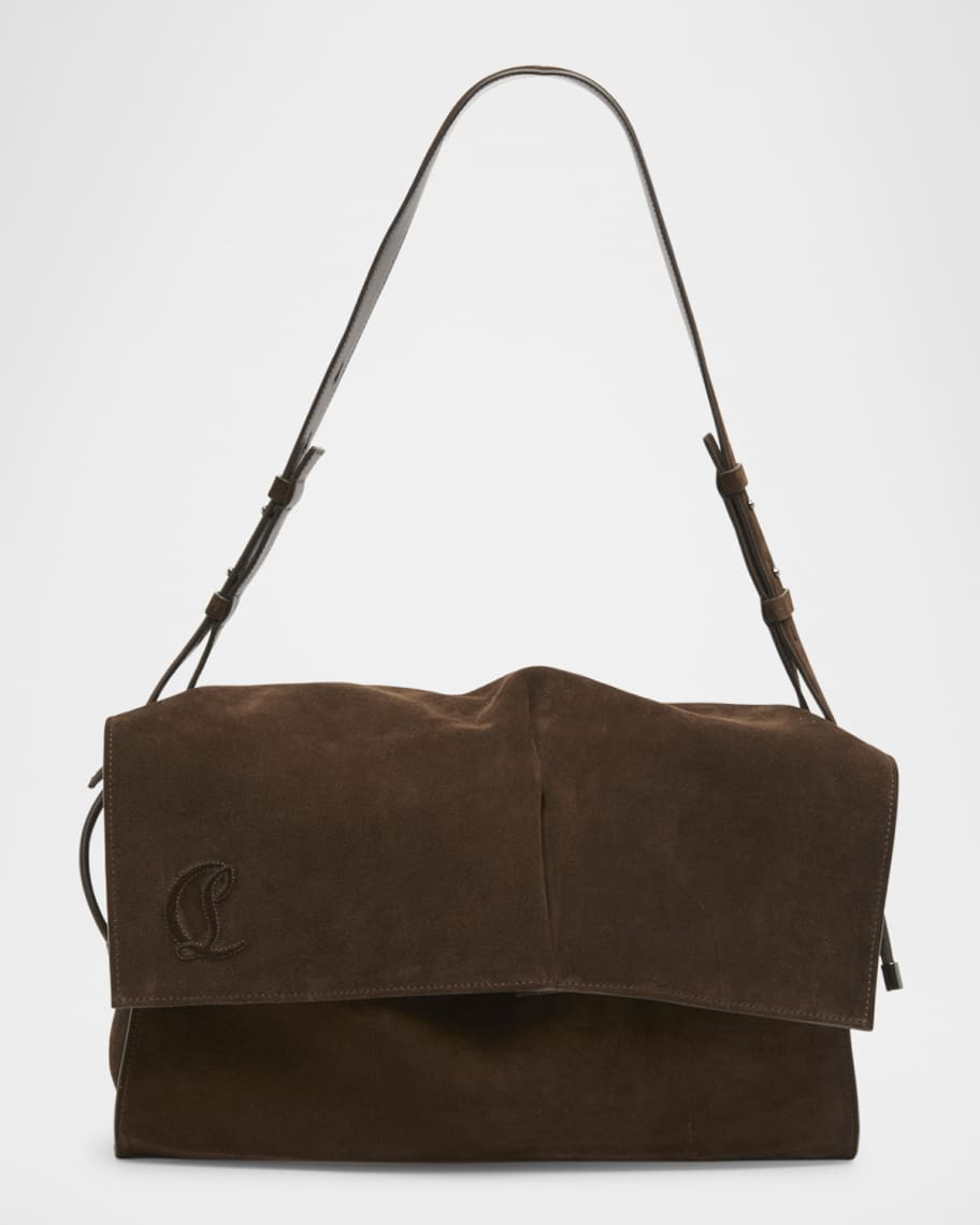 Christian Louboutin Baggy Large Shoulder Bag in Suede | Neiman Marcus