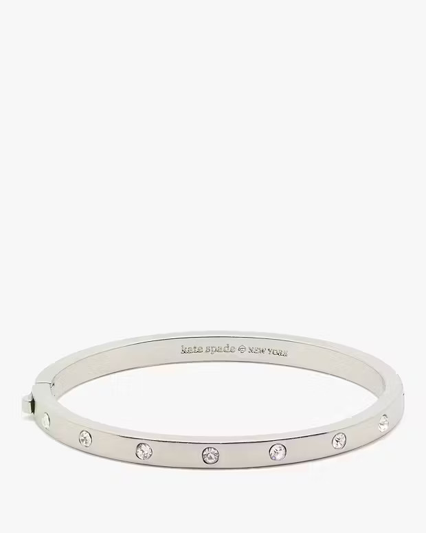 Set in Stone Hinged Silver Bangle | Kate Spade (US)