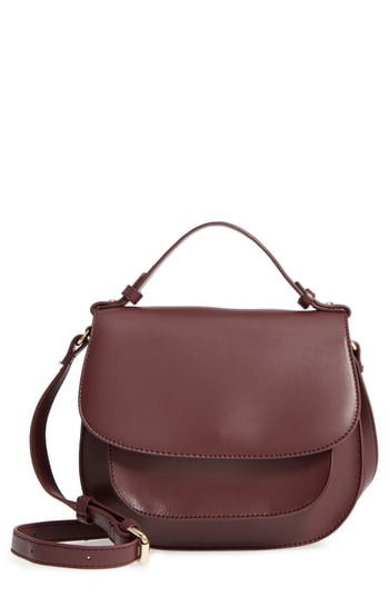 Sole Society Faux Leather Crossbody Bag - Burgundy | Nordstrom