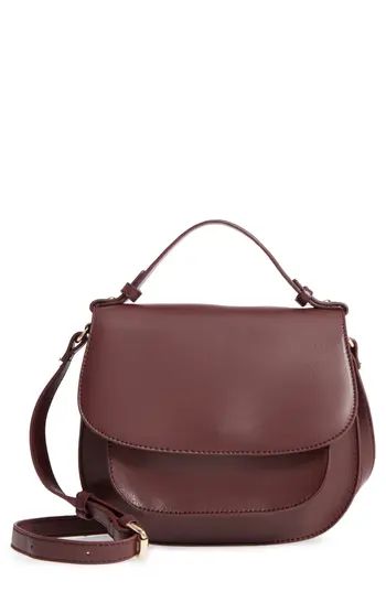 Sole Society Faux Leather Crossbody Bag - Burgundy | Nordstrom