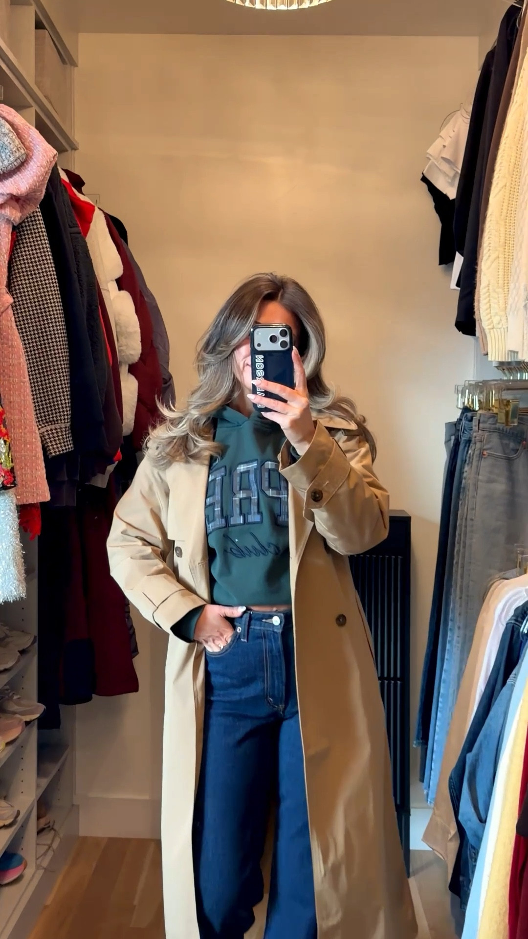 Abercrombie sitewide denim sale jeans paired with green sweatshirt and tan trench coat

Abercrombie code: DENIMAF
Electric picks code: emerson20

Denim jeans
Casual look
Date night
Errands
Workwear
Everyday wear

#LTKSaleAlert #LTKgrwm #LTKootd