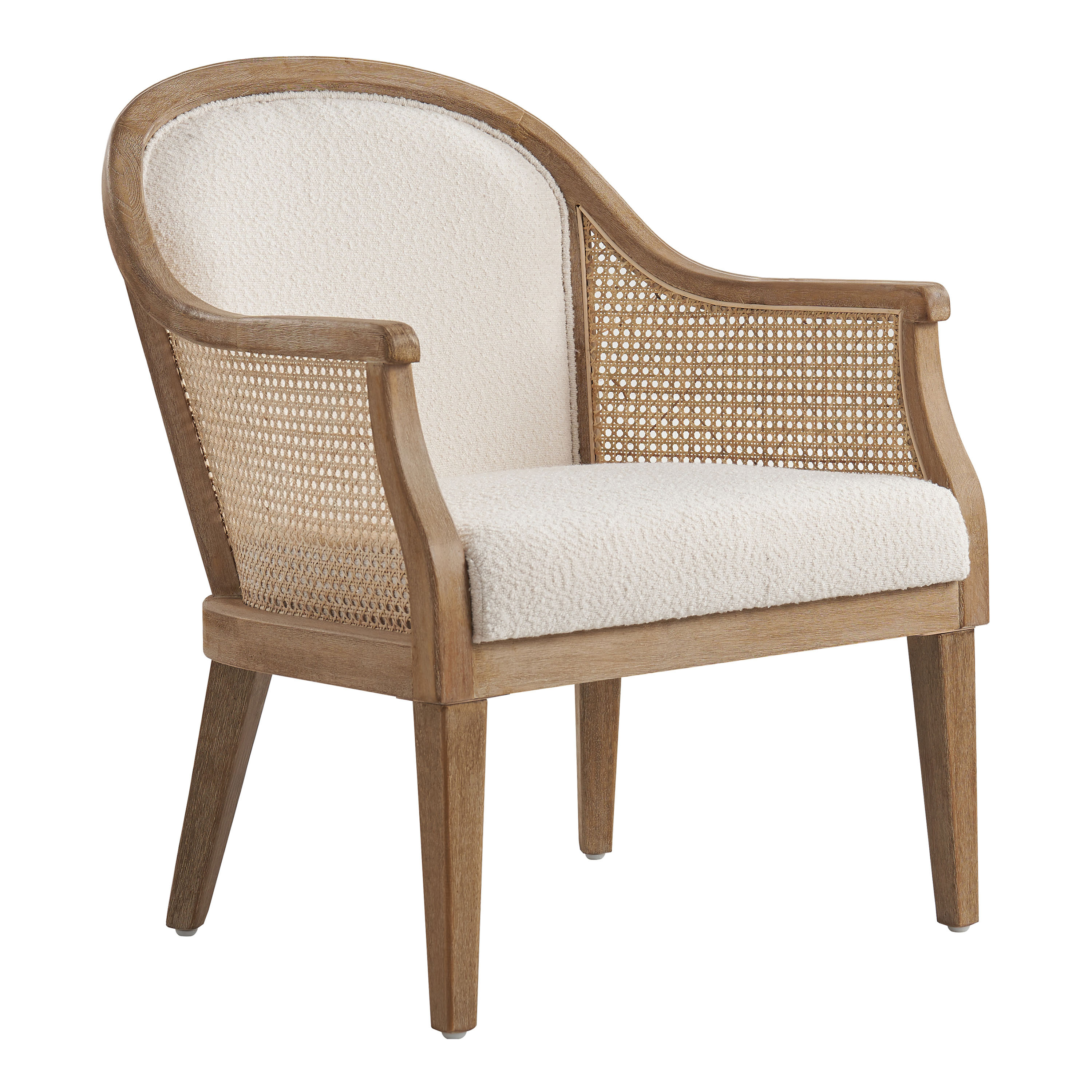 Rosemarie Wood and Rattan Cane Upholstered Chair | World Market